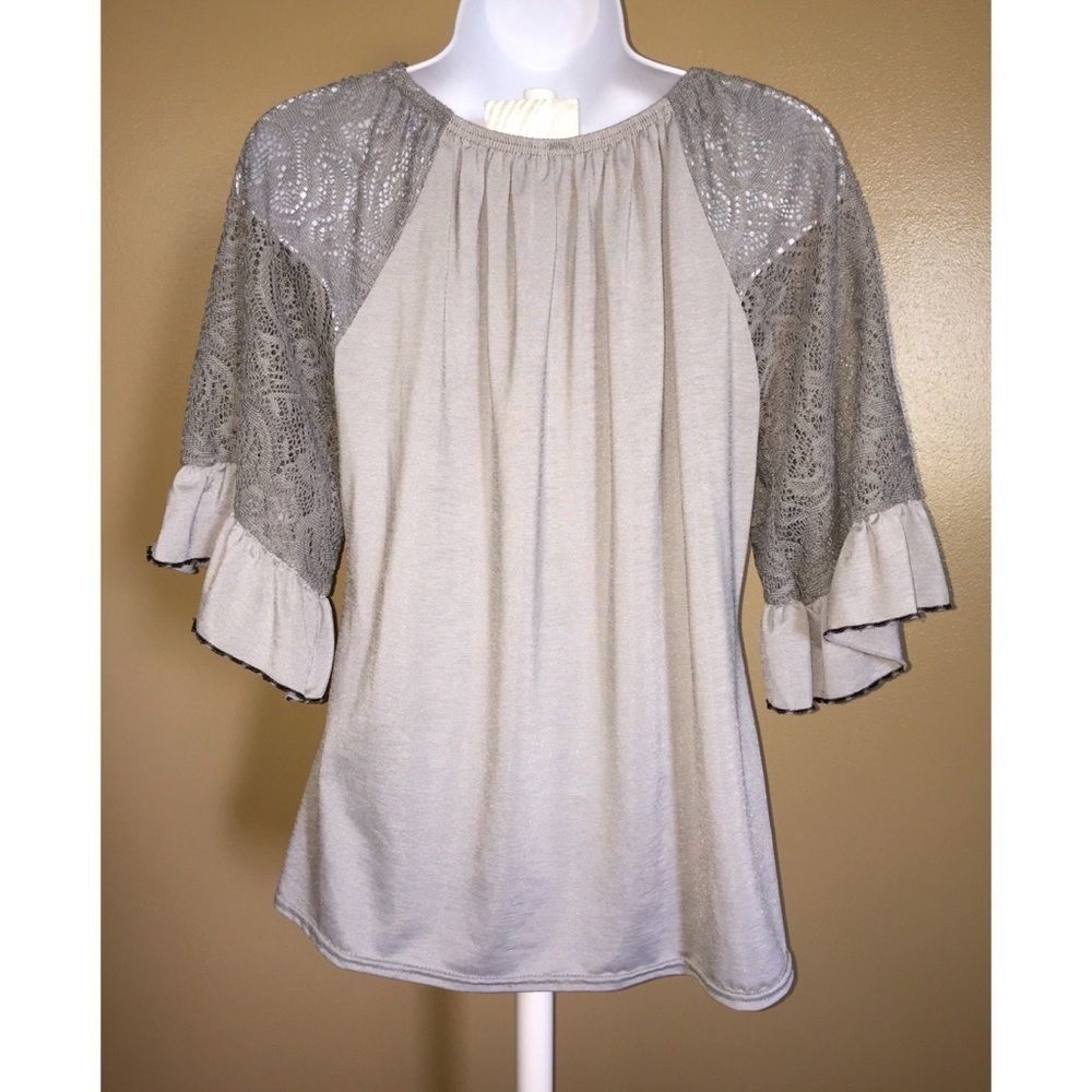 Win Win Size S/M Solid Lace Tunic - image 5